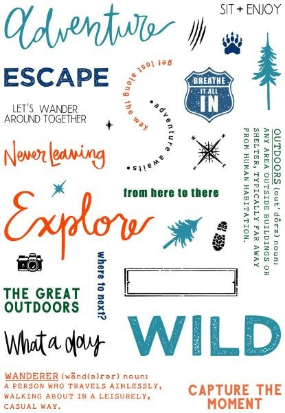 Adventure Awaits Collage Clear Stamps