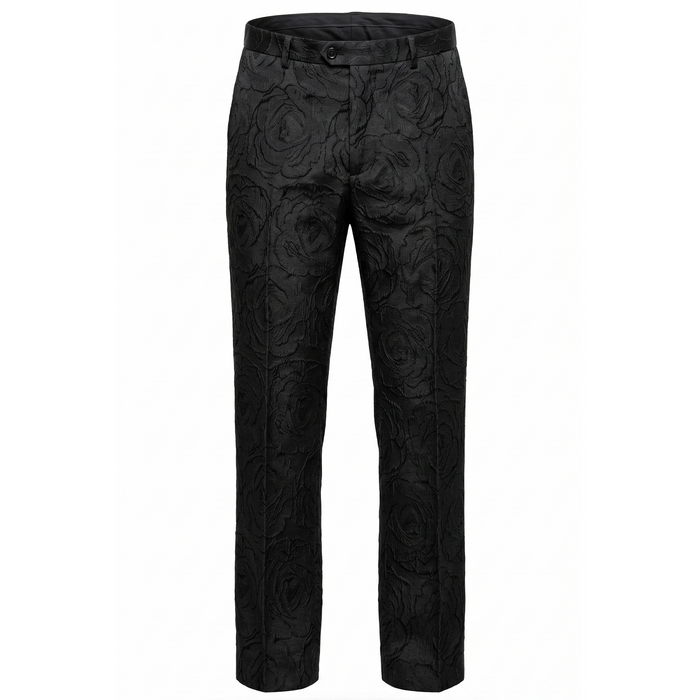 Angelino Black Garden Jacquard Dress Pants