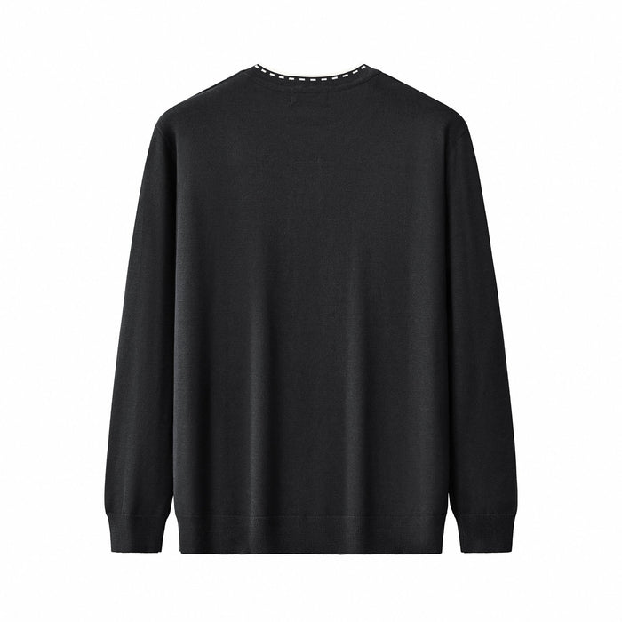 Axis Contrast Stitch Knit LS BLACK