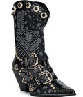 Azalea Wang Balmoral Bandana Print Denim Western Boots