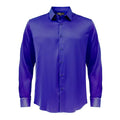 Barocco Luxe Satin Stretch Shirt MEDIUM BLUE - Dudes Boutique