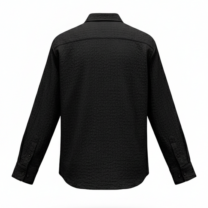 Bespoke Black Stretchy Button Up Shirt