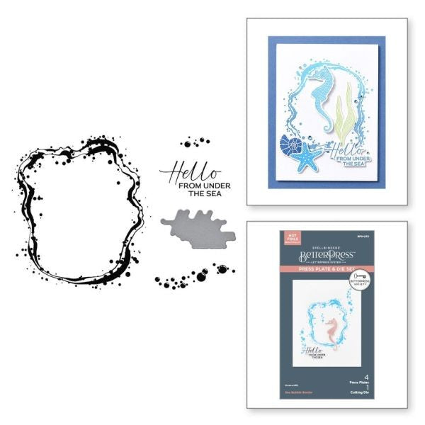 BetterPress Society - June 2025 Add On - Sea Bubble Border Press Plate & Die Set