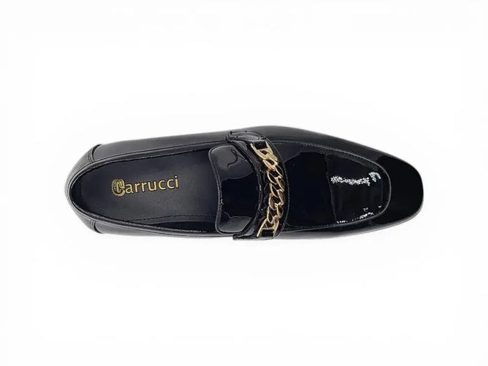 Beveled Squared Toe Patent Leather Loafer