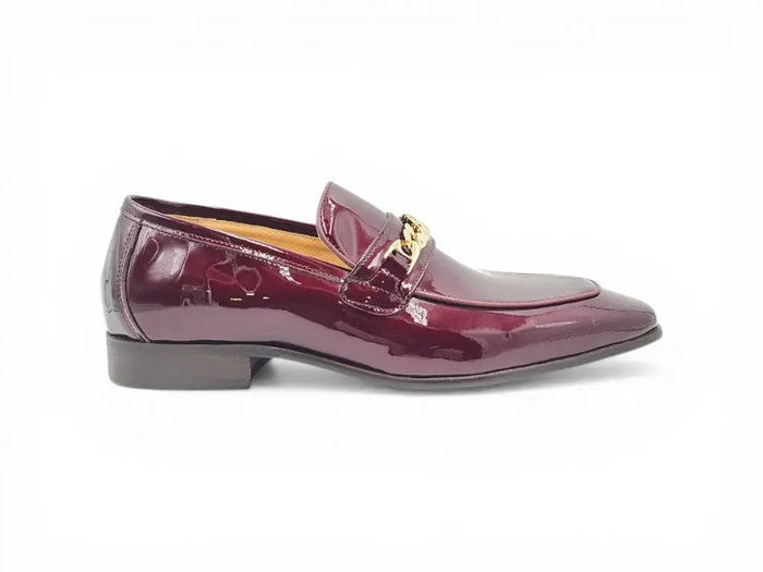 Beveled Squared Toe Patent Leather Loafer