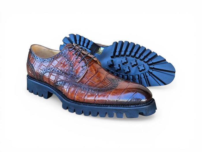 Blucher Style Alligator Embossed Oxford