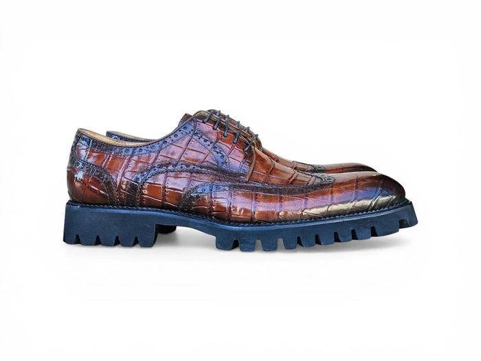 Blucher Style Alligator Embossed Oxford