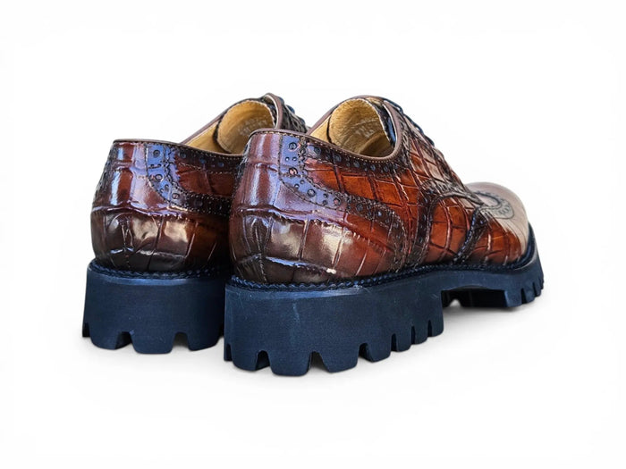 Blucher Style Alligator Embossed Oxford