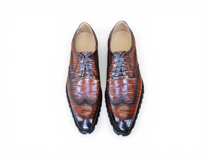 Blucher Style Alligator Embossed Oxford