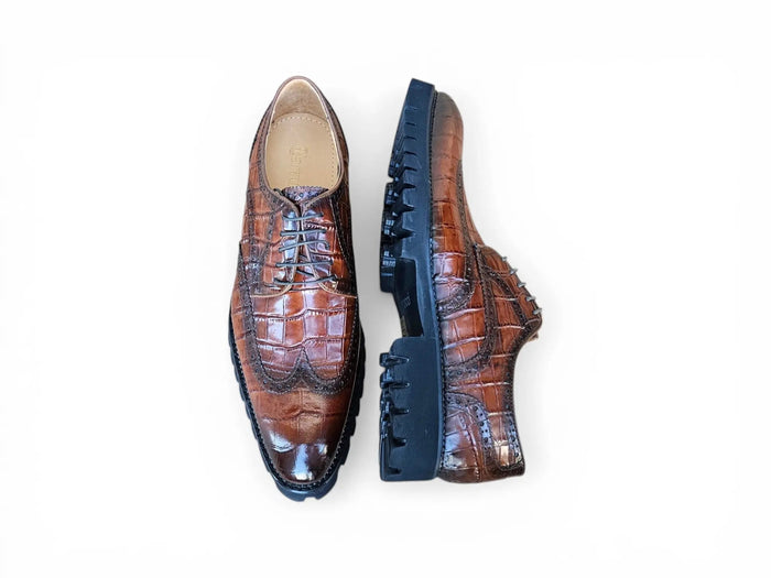 Blucher Style Alligator Embossed Oxford