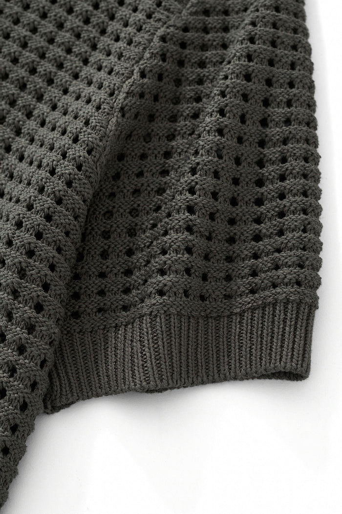 Breeze Mesh Zip Knit SS Shirt ARMY GREEN