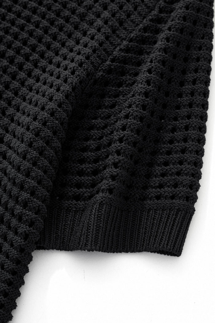 Breeze Mesh Zip Knit SS Shirt BLACK
