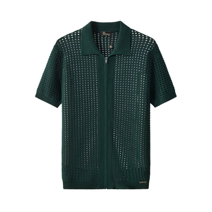 Breeze Mesh Zip Knit SS Shirt HUNTER GREEN