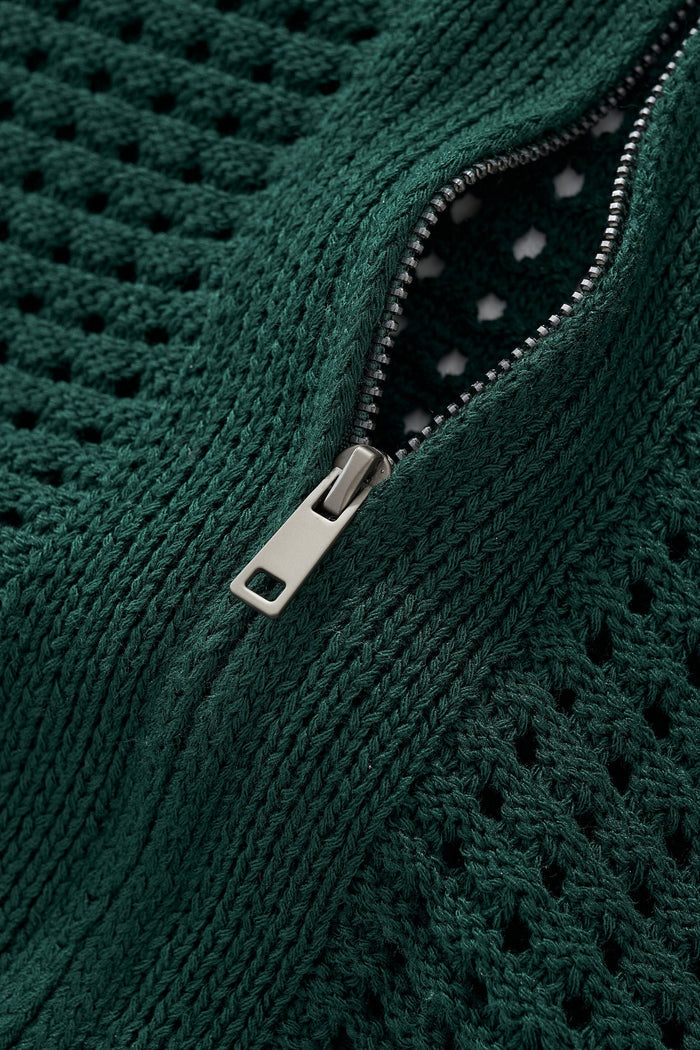 Breeze Mesh Zip Knit SS Shirt HUNTER GREEN