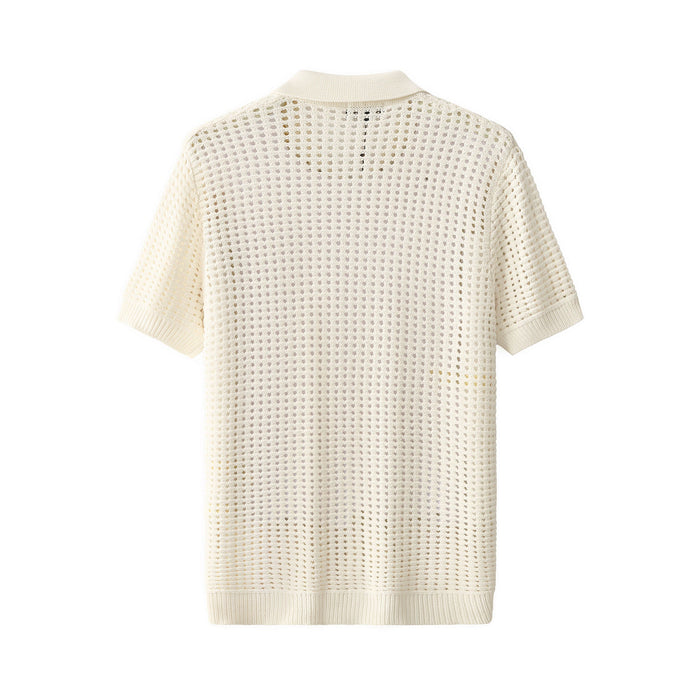Breeze Mesh Zip Knit SS Shirt IVORY