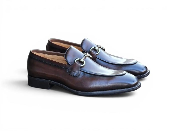 Burnished Calfskin Horsebit Loafer