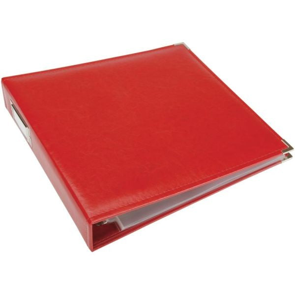 Classic Leather 3 Ring Album - Real Red