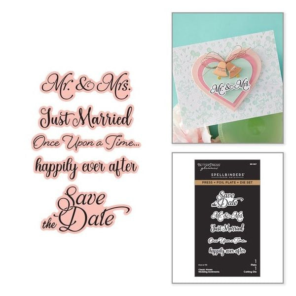 Classic Mouse Wedding Sentiments  - Press & Foil Plate & Die Set