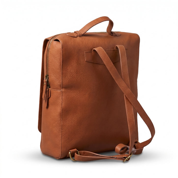 Cognac Leather Backpack