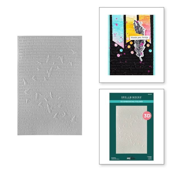 Collaged Birds Collection - Soaring 3D Embossing Folder