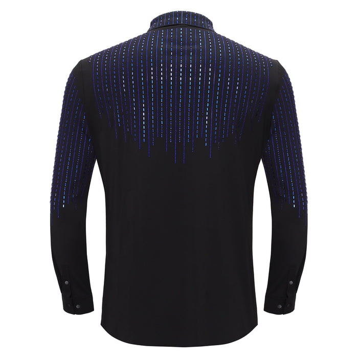 Crystal Classic Button-Up Shirt BLACK/ROYAL - Dudes Boutique