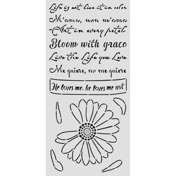 Daisy Art - Stencil - He Loves Me He Loves Me Not