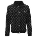 Dazzle Check Denim Jacket BLACK/SILVER