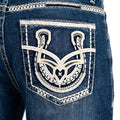 DeNiko Medium Wash Heavy Stitch Horseshoe Pocket Jeans