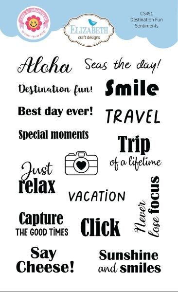 Destination Fun - Clear Stamps - Sentiments