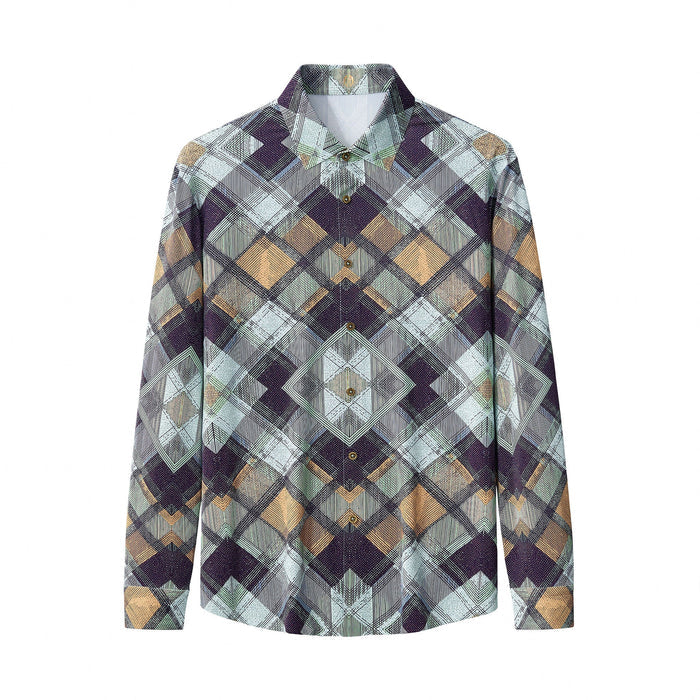 Diamond Plaid Stretch Shirt – El Baron KHAKI