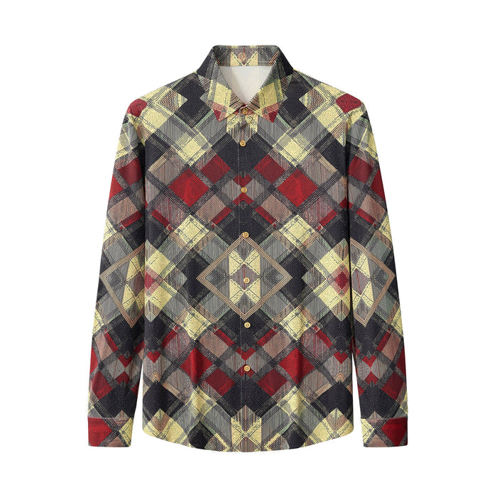 Diamond Plaid Stretch Shirt – El Baron RED