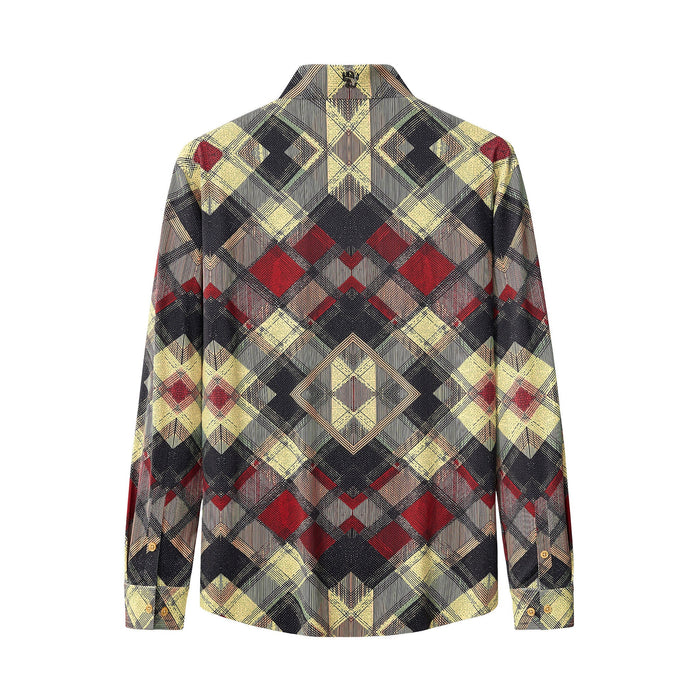 Diamond Plaid Stretch Shirt – El Baron RED