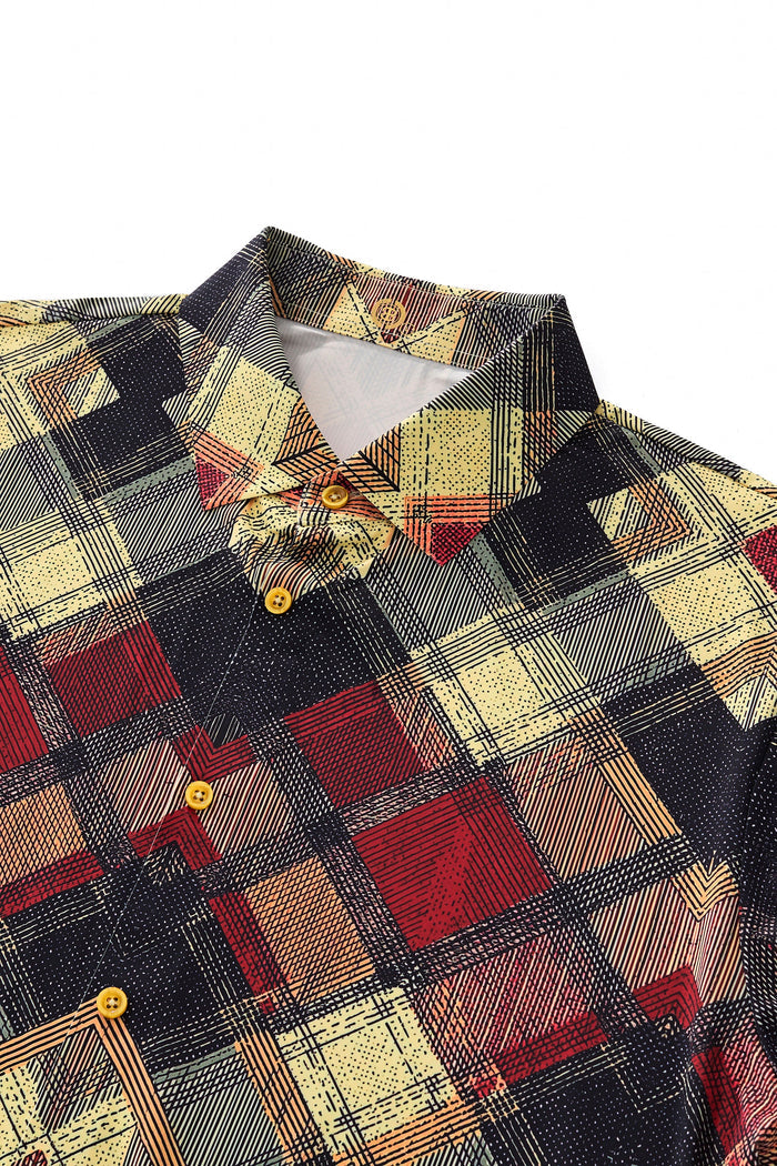 Diamond Plaid Stretch Shirt – El Baron RED