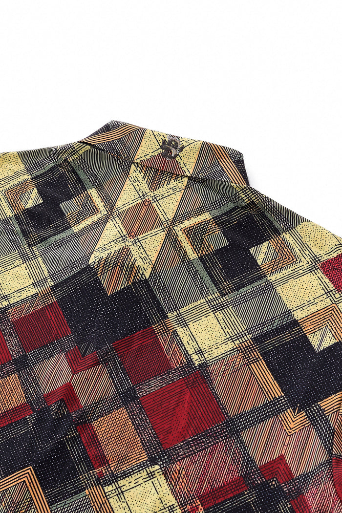 Diamond Plaid Stretch Shirt – El Baron RED
