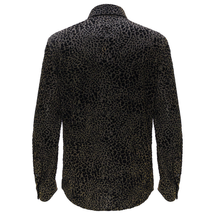 Dinner and Drinks Button-Up Shirt BLACK/GOLD - Dudes Boutique