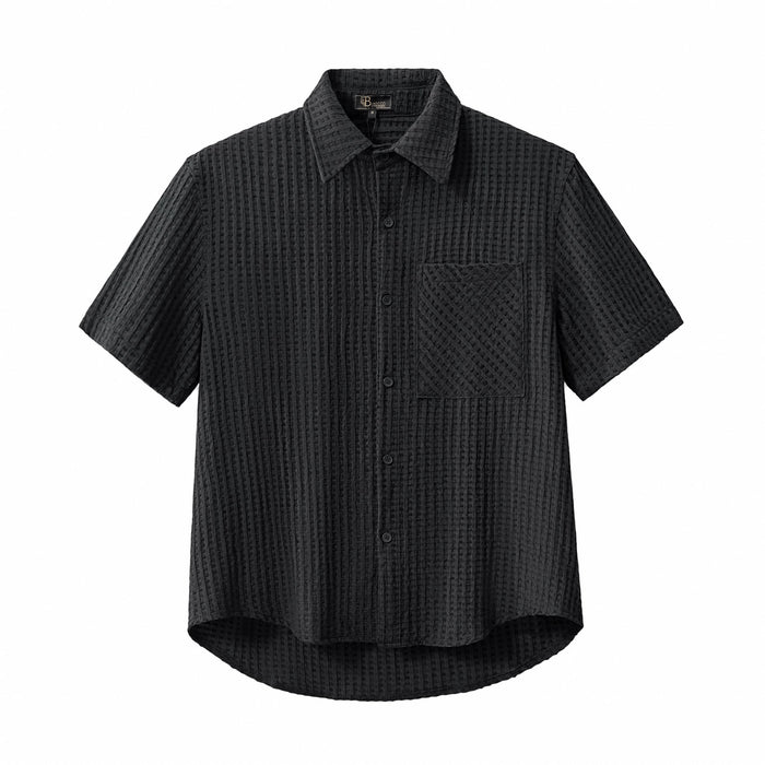 Drift Set – Waffle Textured Shirt & Short BLACK