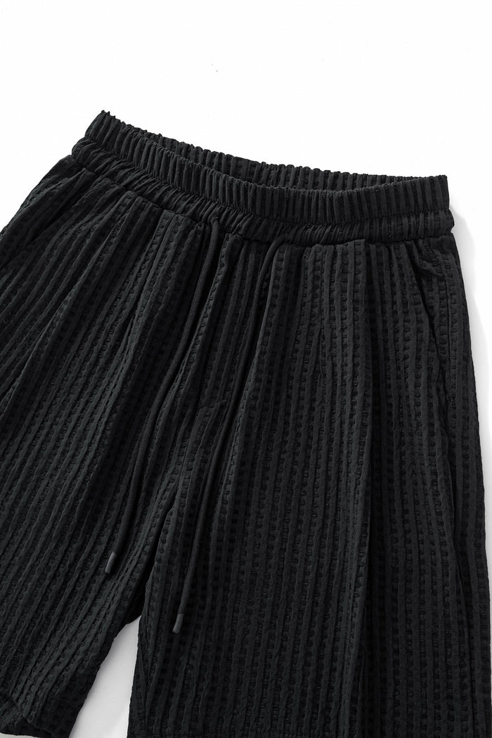 Drift Set – Waffle Textured Shirt & Short BLACK