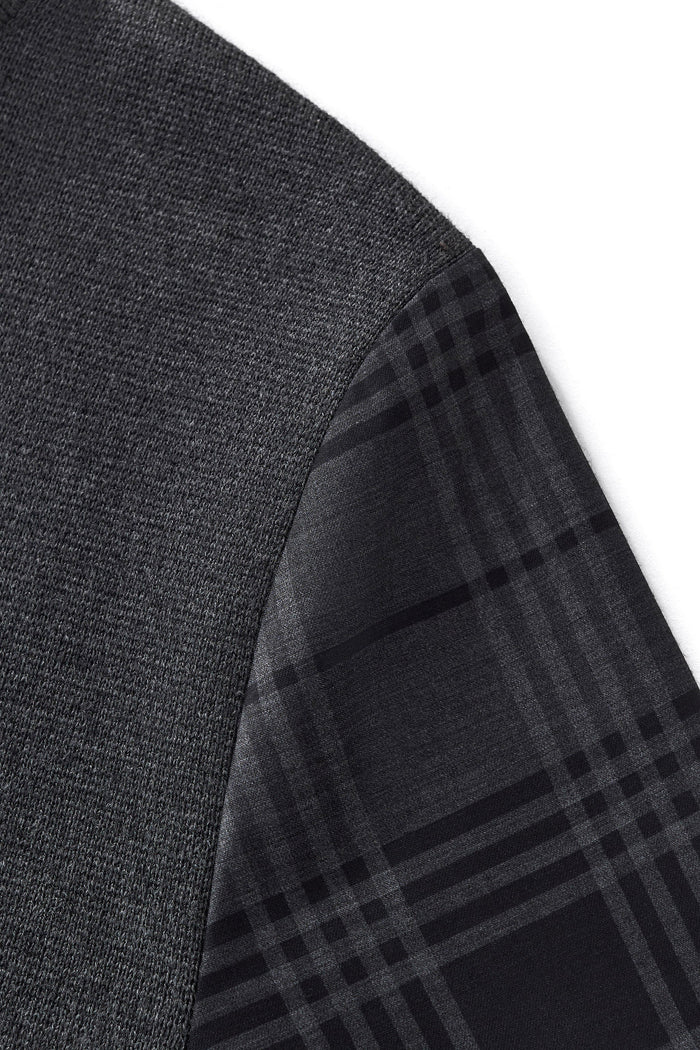 Dual-Layer Knit Fusion LS Sweater Shirt GREY