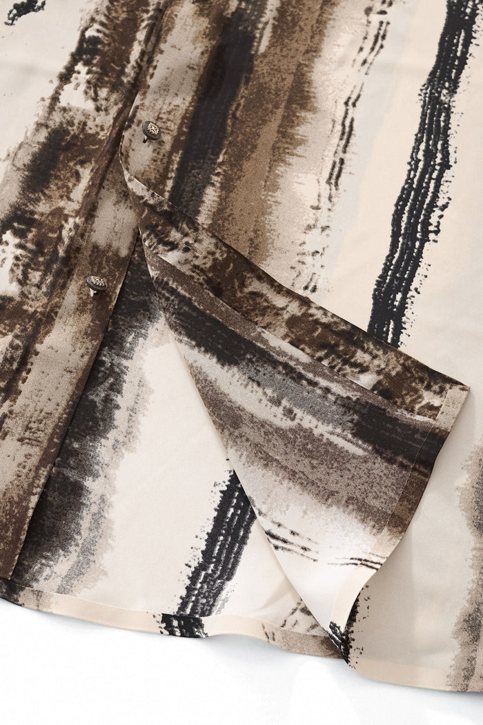 Echelon Brushstroke Stitchless LS Shirt CREAM