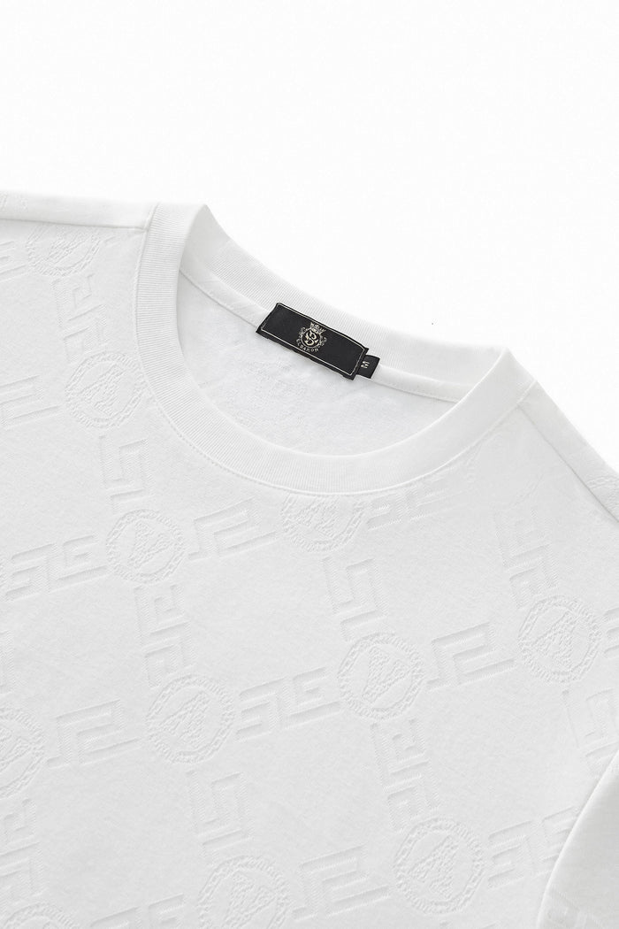 Embossed Monogram Tee – El Baron WHITE