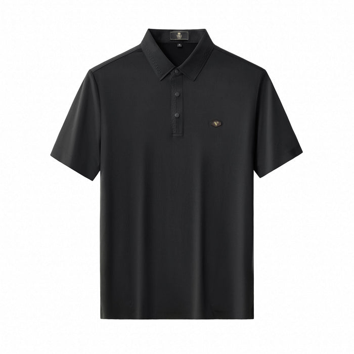 Embossed Placket Performance Polo – El Baron BLACK