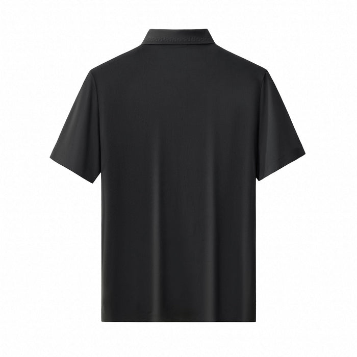 Embossed Placket Performance Polo – El Baron BLACK