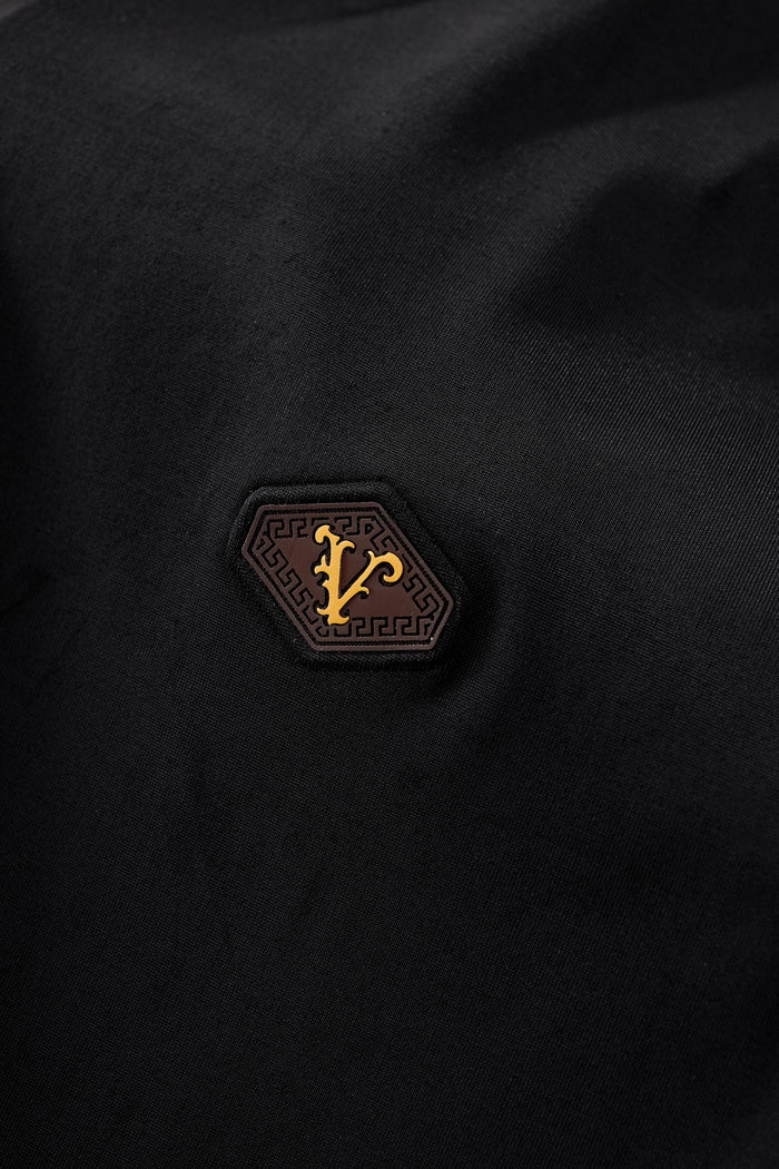 Embossed Placket Performance Polo – El Baron BLACK