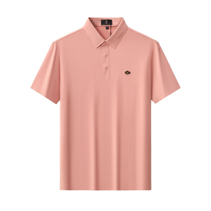 Embossed Placket Performance Polo – El Baron BRICK