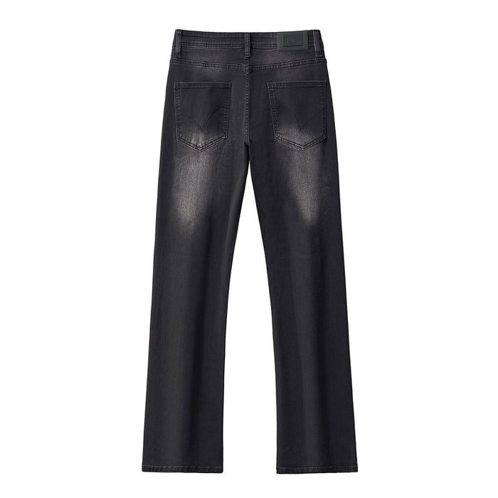 Faded Edge Straight-Leg Denim BLACK