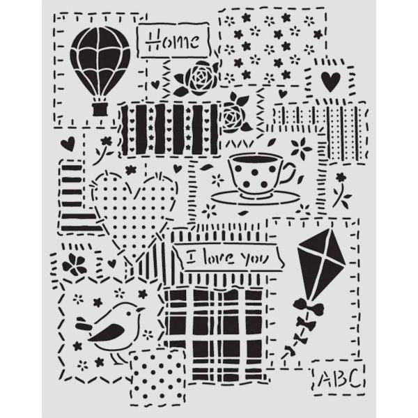 Family - Stencil - Patchwork