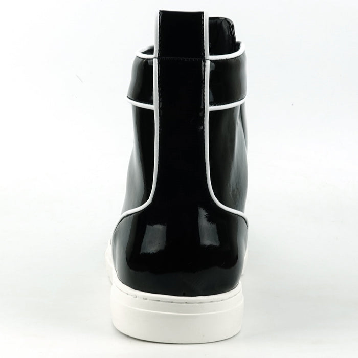 FI-2416 Black Patent Leather Lace up High top Sneaker Encore by Fiesso