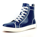 FI-2416 Navy Patent Leather Lace up High top Sneaker Encore by Fiesso