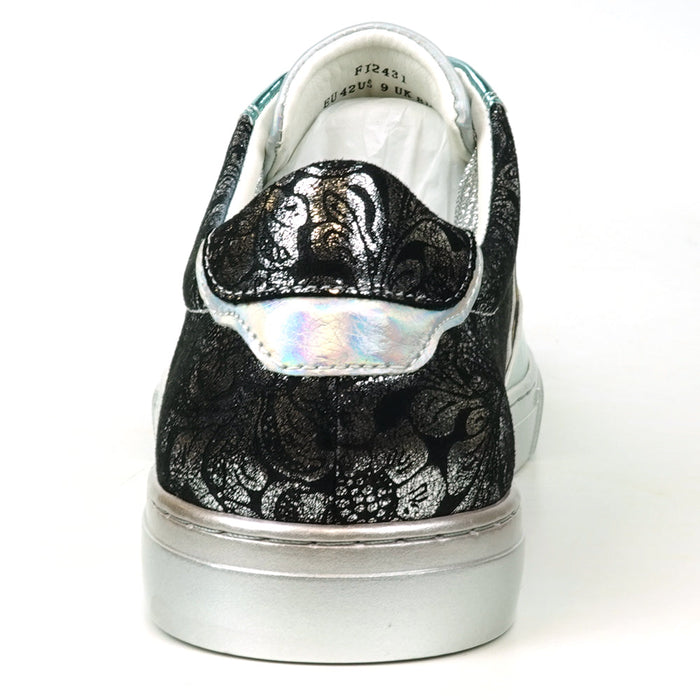 FI-2431 Silver Multi Leather Lace up Low Cut Sneaker Encore by Fiesso