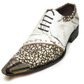 FI-6931 White Genuine Leather Gun Metal Tip Lace up Fiesso by Aurelio Garcia